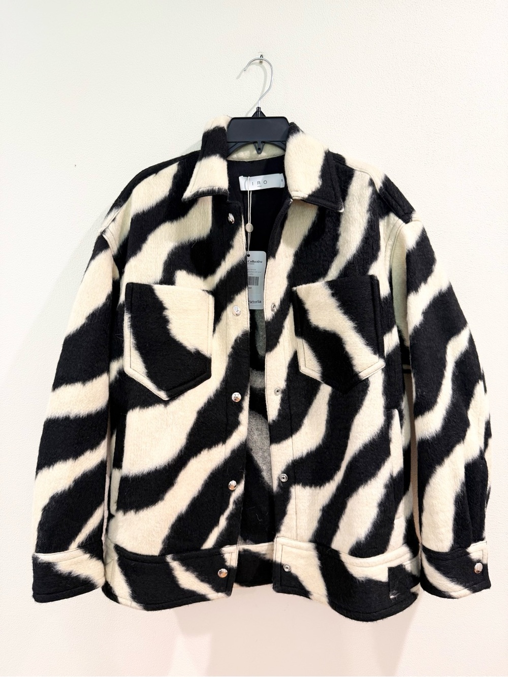 Iro Paris Edwina Zebra Lacquered Jacket 36